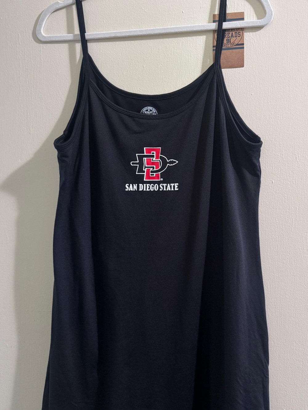 Rivalry Threads Black Tank with White Logo Print